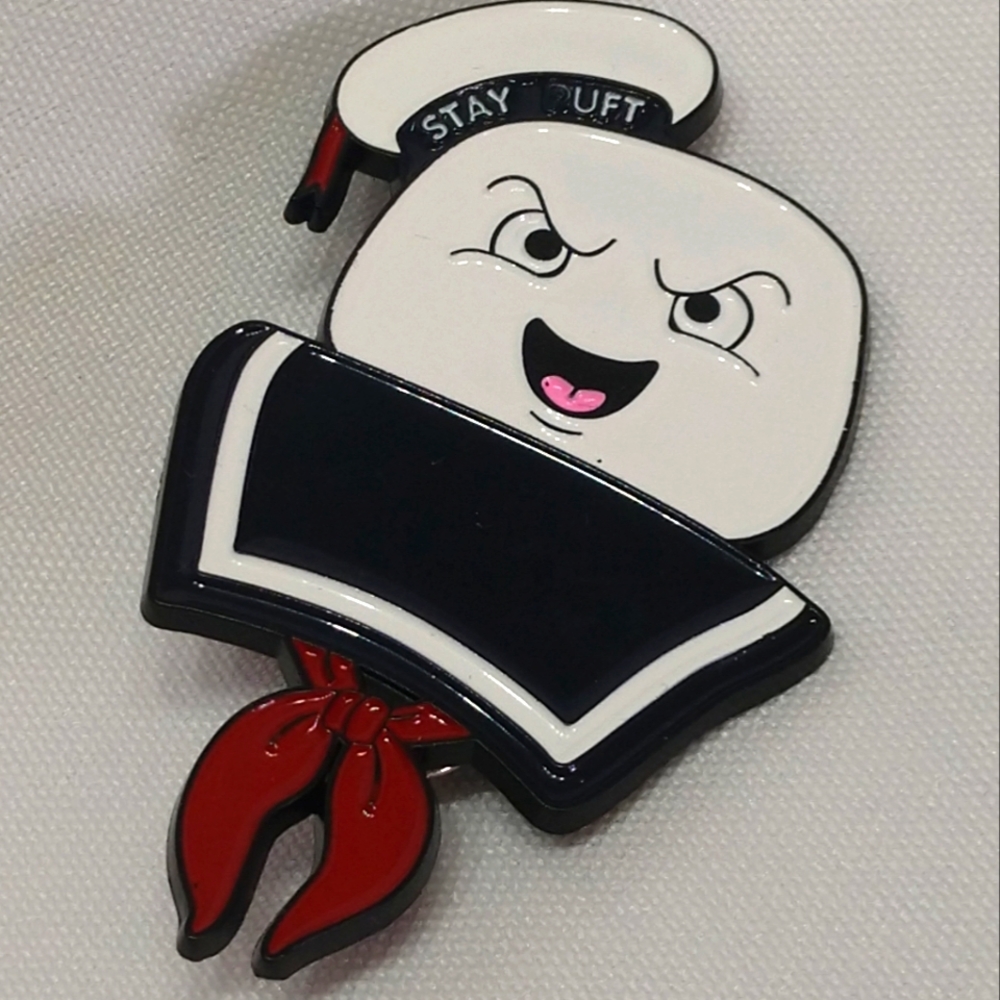 Ghostbusters 2.75" Stay Puft Marshmellow Man Pin LIKE NEW Missing Paint On "P" F